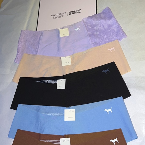 (S) 5pk Victoria's Secret PINK No Show Cheeky Panties - Picture 3 of 9